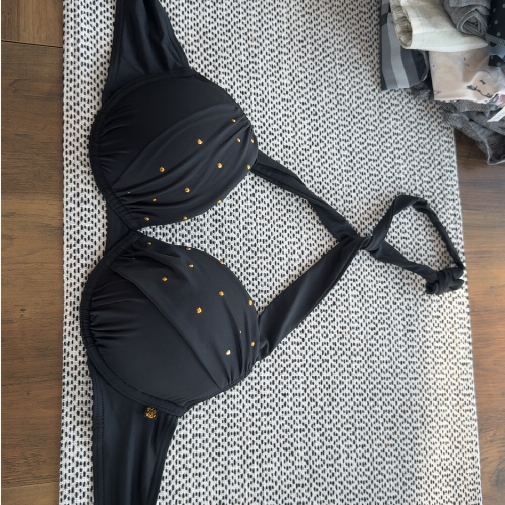 La Vie En Rose Black Bikini with rose Gold Accents